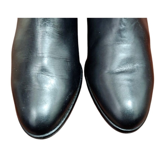 La Vallee Vintage Boots Size 11 Black Leather Pull On New Condition - Picture 7 of 16